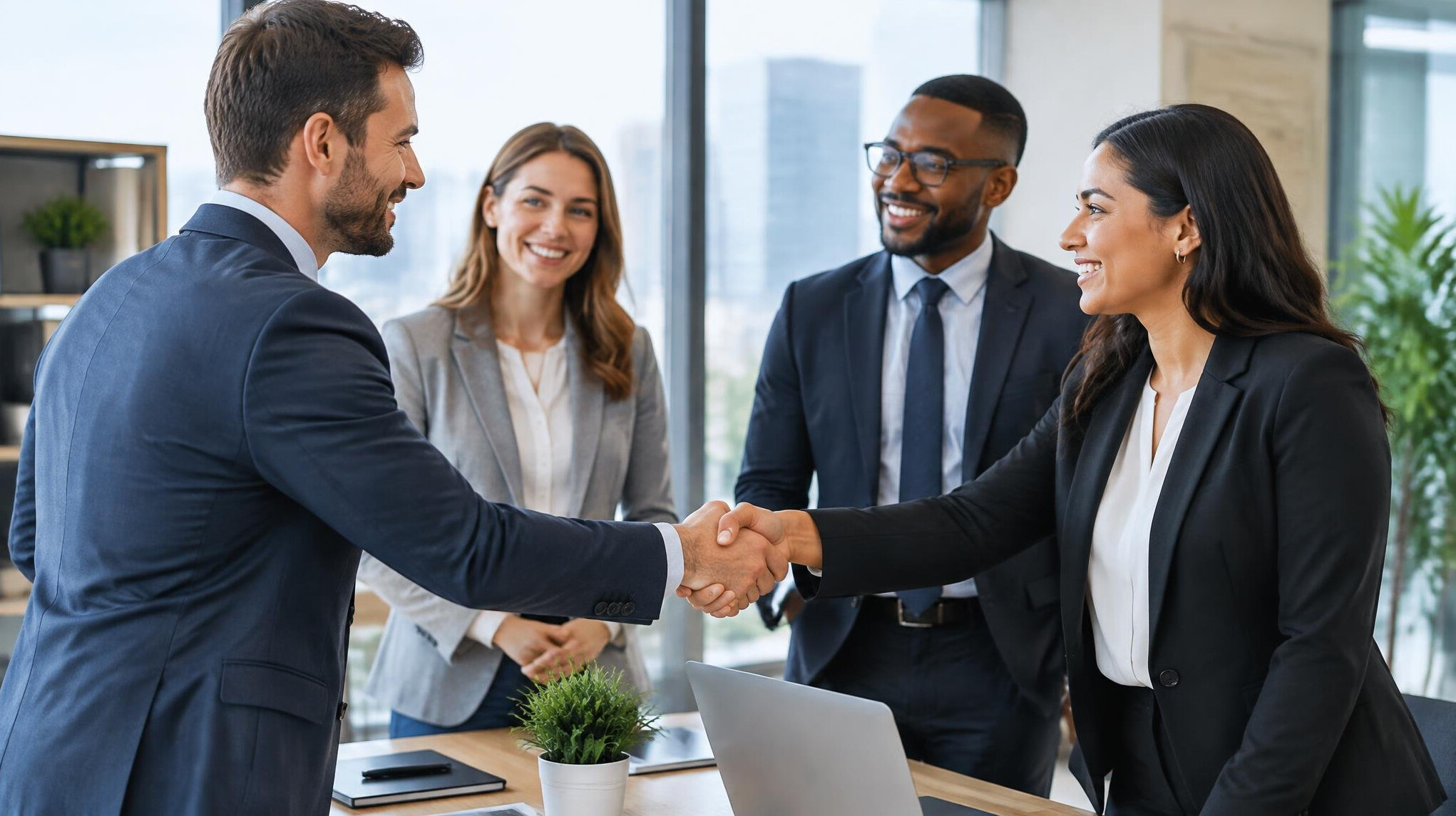 business people shaking hands